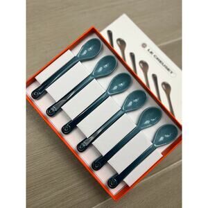 Le Creuset Set of 6 Stoneware Cafe 1coffee tea spoon Marine blue